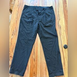 All Saints Black Pinstripe Dress Pants